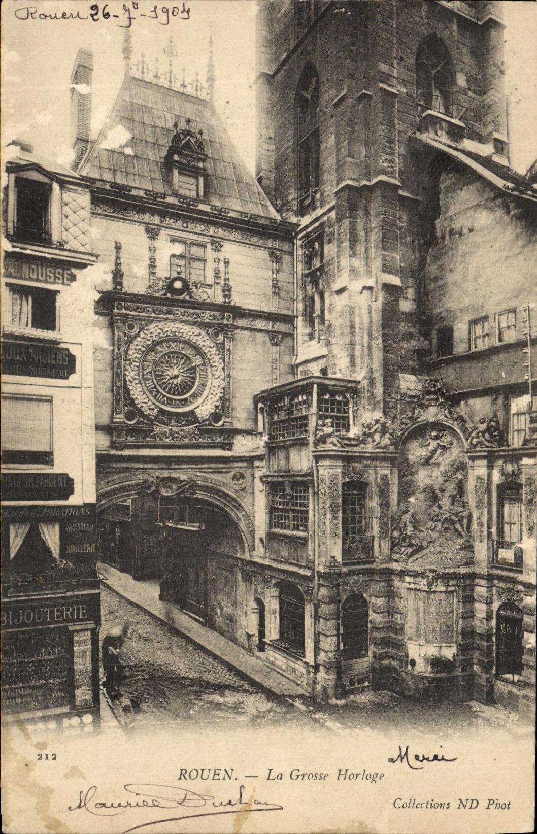 VINTAGE POSTCARD Rouen the Large Clock