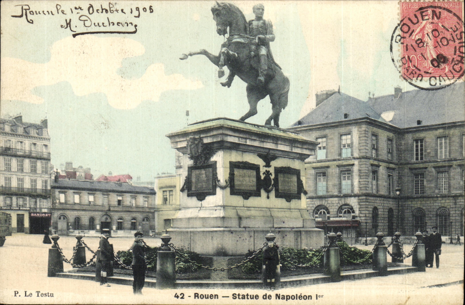 VINTAGE POSTCARD Rouen Rules of Napoleon 1st