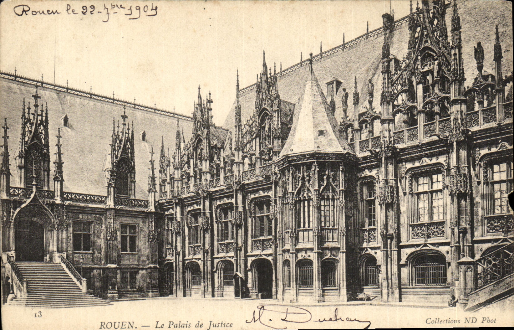 VINTAGE POSTCARD Rouen Law courts