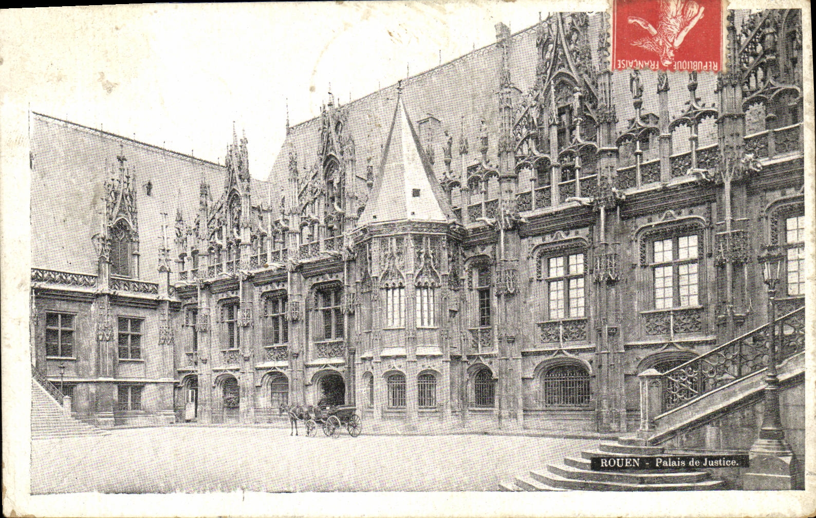 VINTAGE POSTCARD Rouen Law courts
