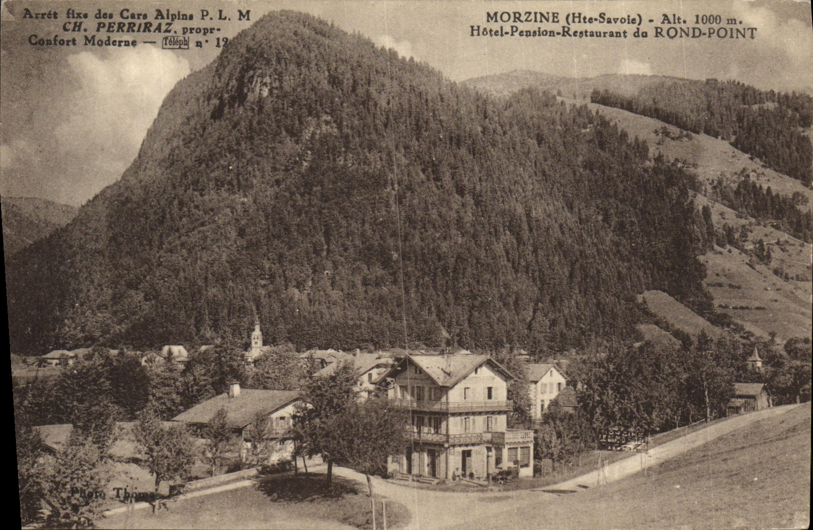 Restauracion de la pension de Morzine de la POSTAL de la VENDIMIA del redondo no