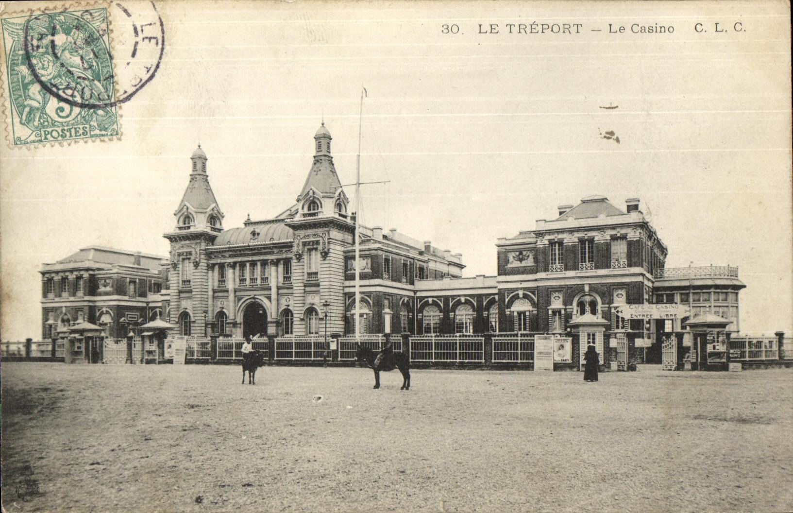 VINTAGE POSTCARD Treport the Casino Ponies