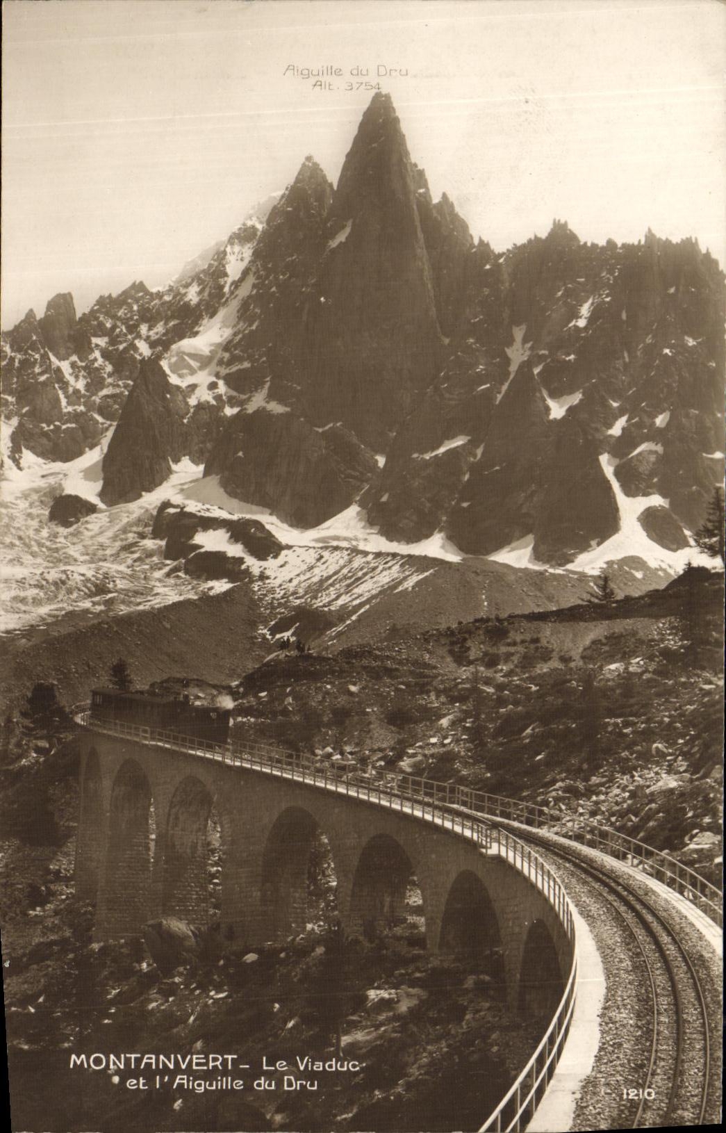 VINTAGE POSTCARD Montanvert Vaduc and L Switches Thick Train