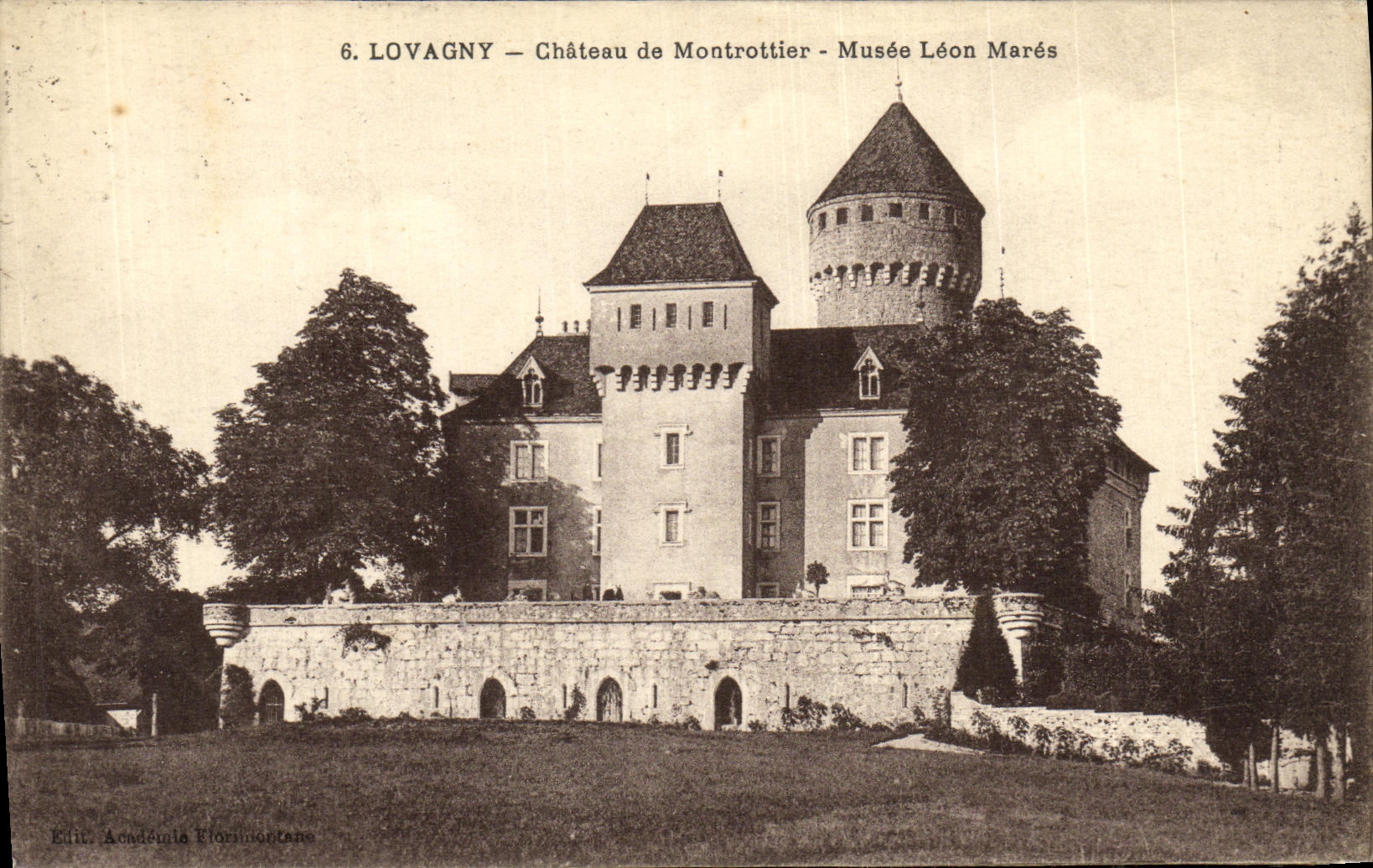 VINTAGE POSTCARD Lovagny Castle of Montrottier Museum Leon Ponds