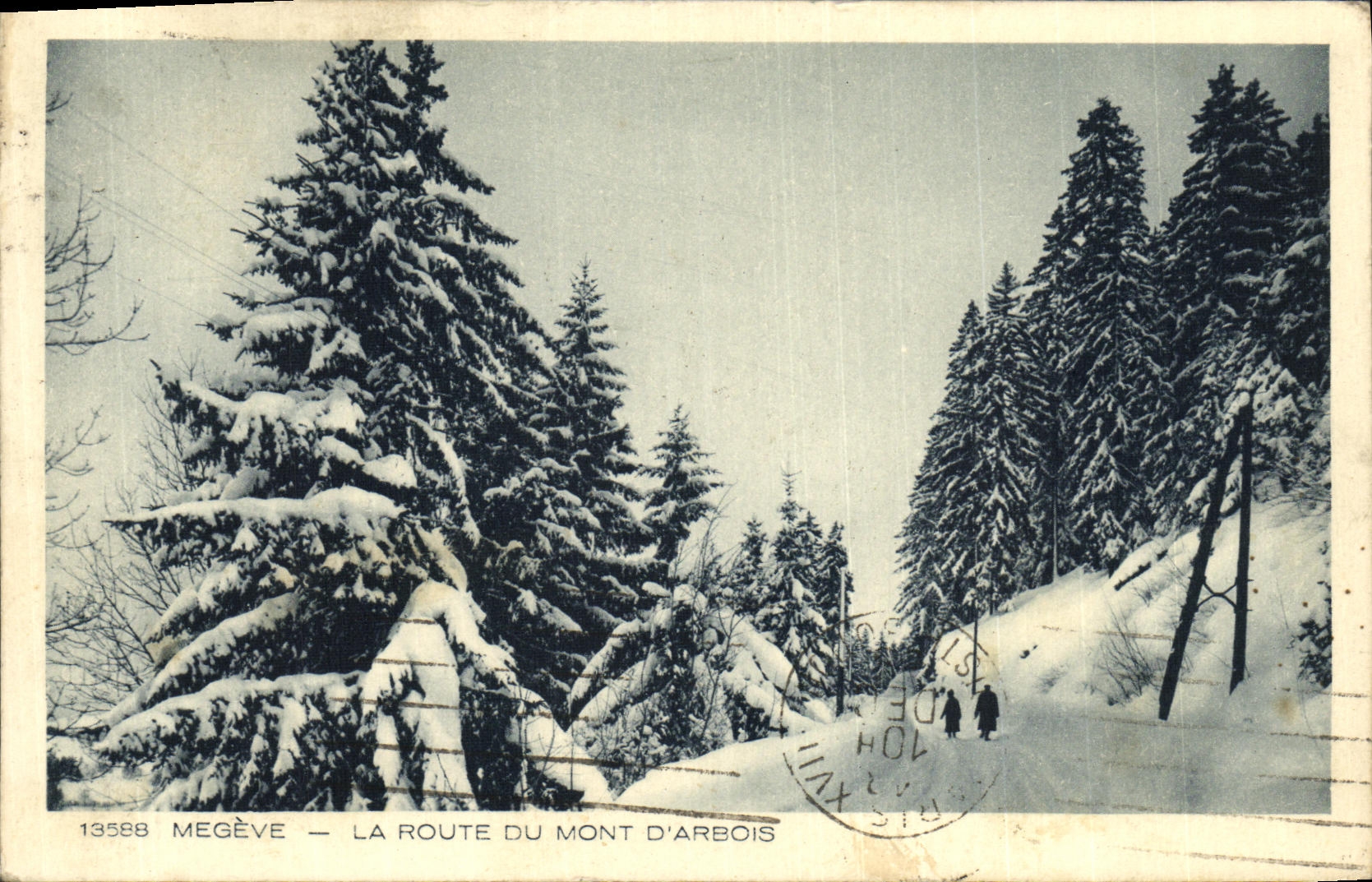 VINTAGE POSTCARD Megeve the Road Of the Mount D Alpine laburnum