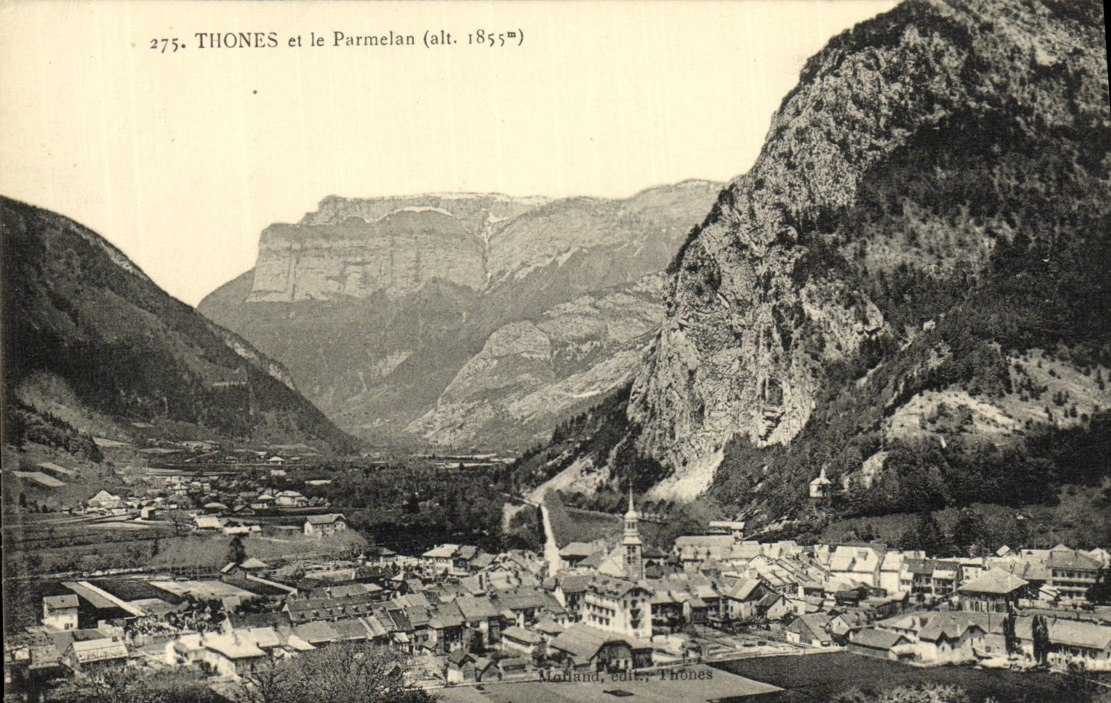 VINTAGE POSTCARD Thones and Parmelan