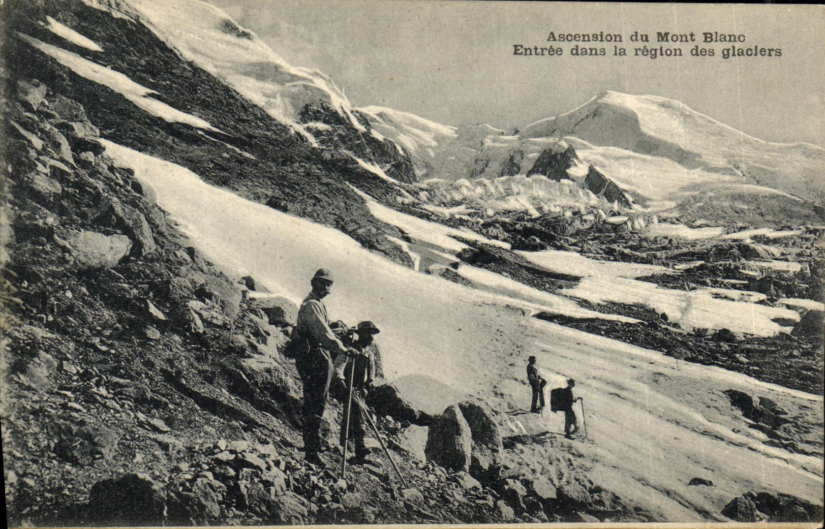 VINTAGE POSTCARD Thones Climbing of Mont Blanc Entered the Area of the Glaciers Alpinism