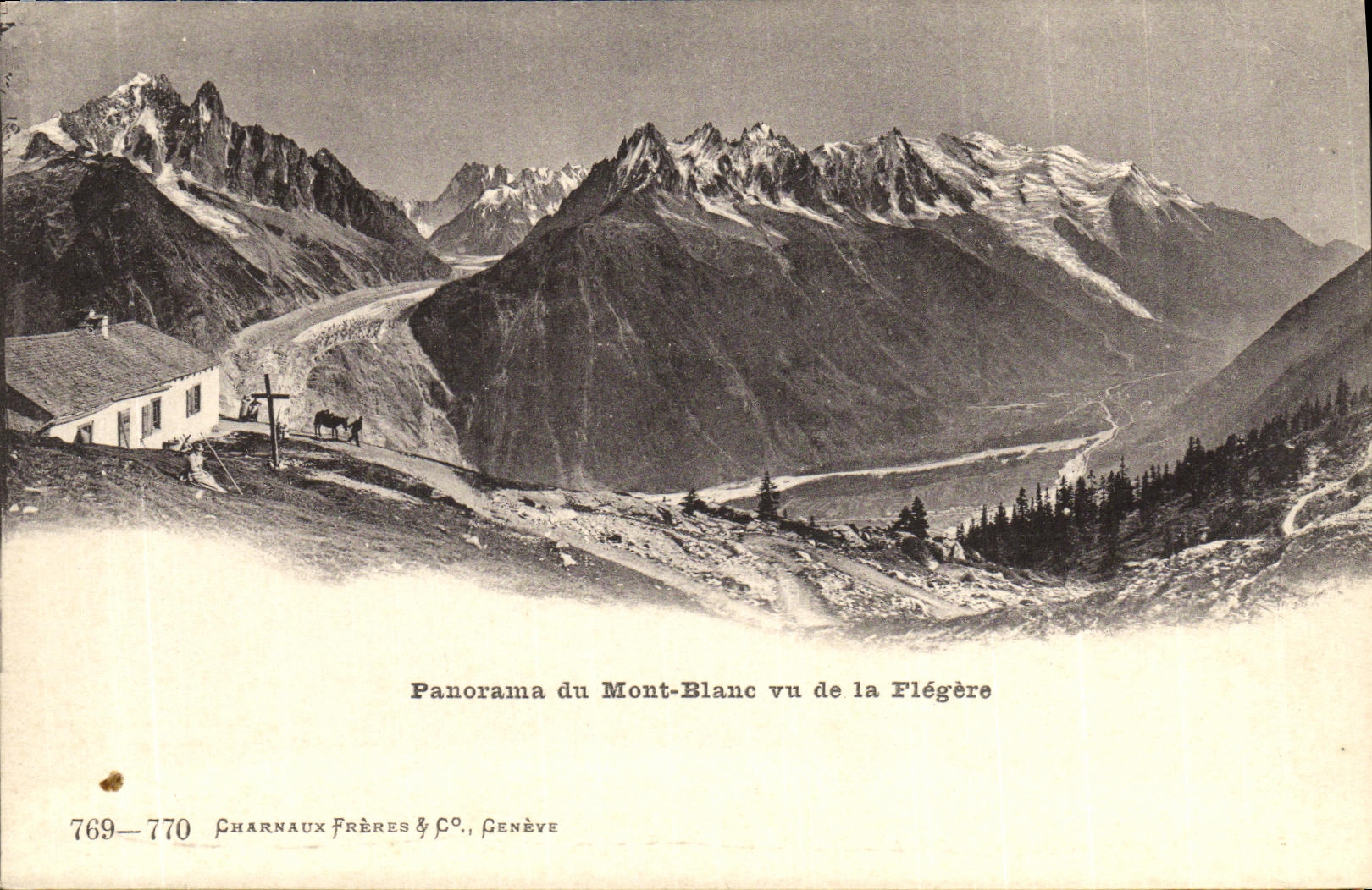 VINTAGE POSTCARD Panorama of the Mont Blanc Seen of Flegere
