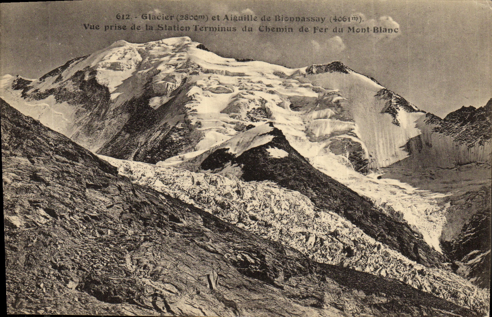 VINTAGE POSTCARD Glacier Seen from of Statien Terminus of the Railroad of Mont Blanc