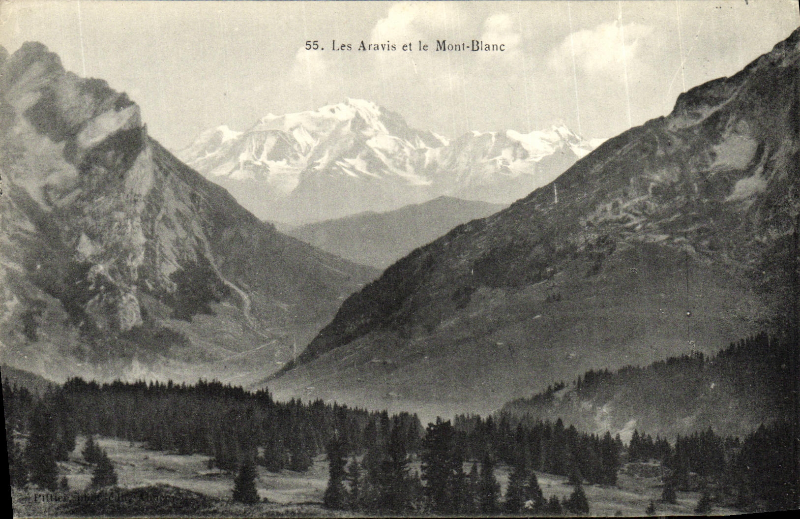 VINTAGE POSTCARD Aravis and Mont Blanc