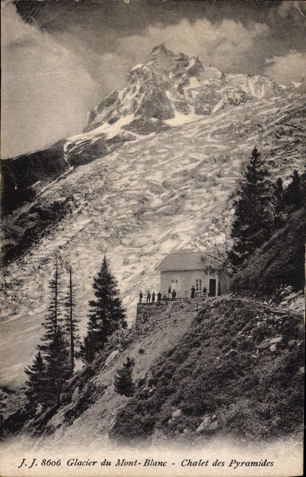 VINTAGE POSTCARD Glacier of Mont Blanc Country cottage of the Pyramids