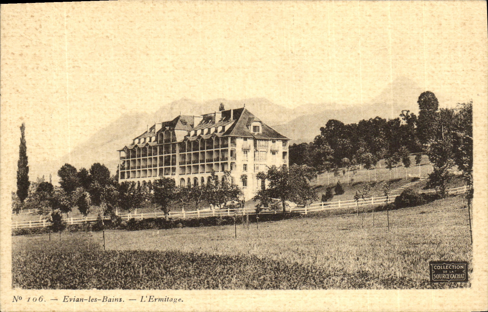 VINTAGE POSTCARD Evian Les Bains L Hermitage