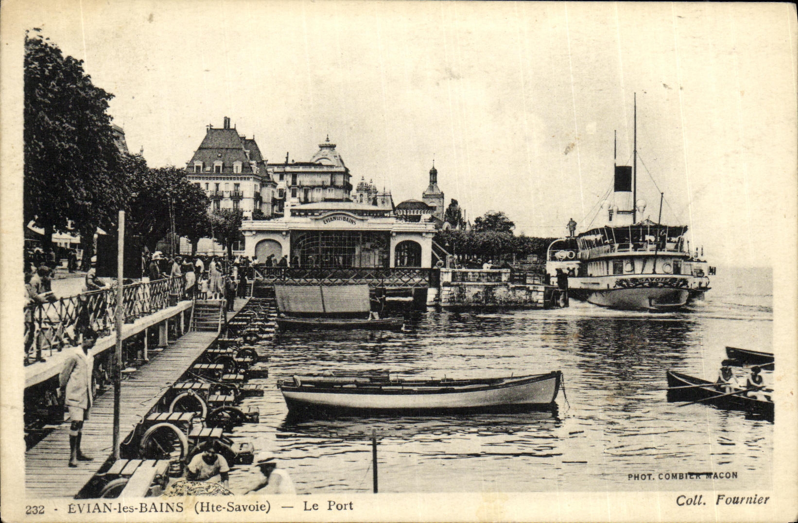 VINTAGE POSTCARD Evian Les Bains the Port Boat