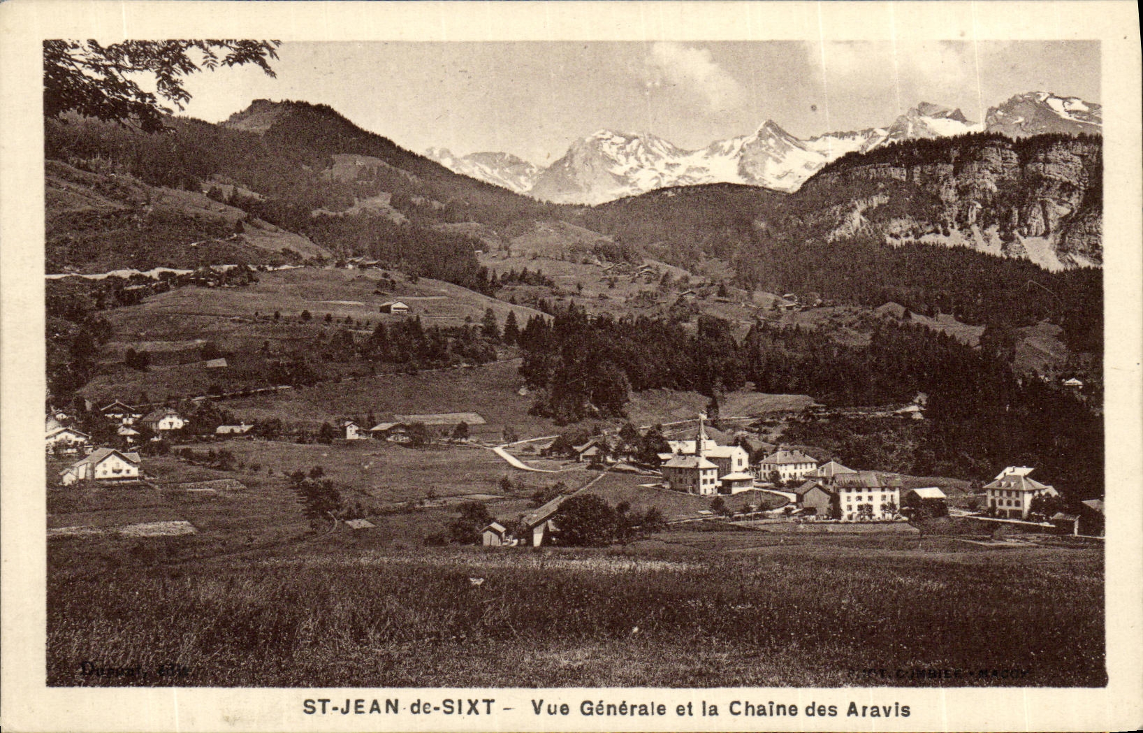 VINTAGE POSTCARD St Jean de Sixt View and the Chain of Aravis