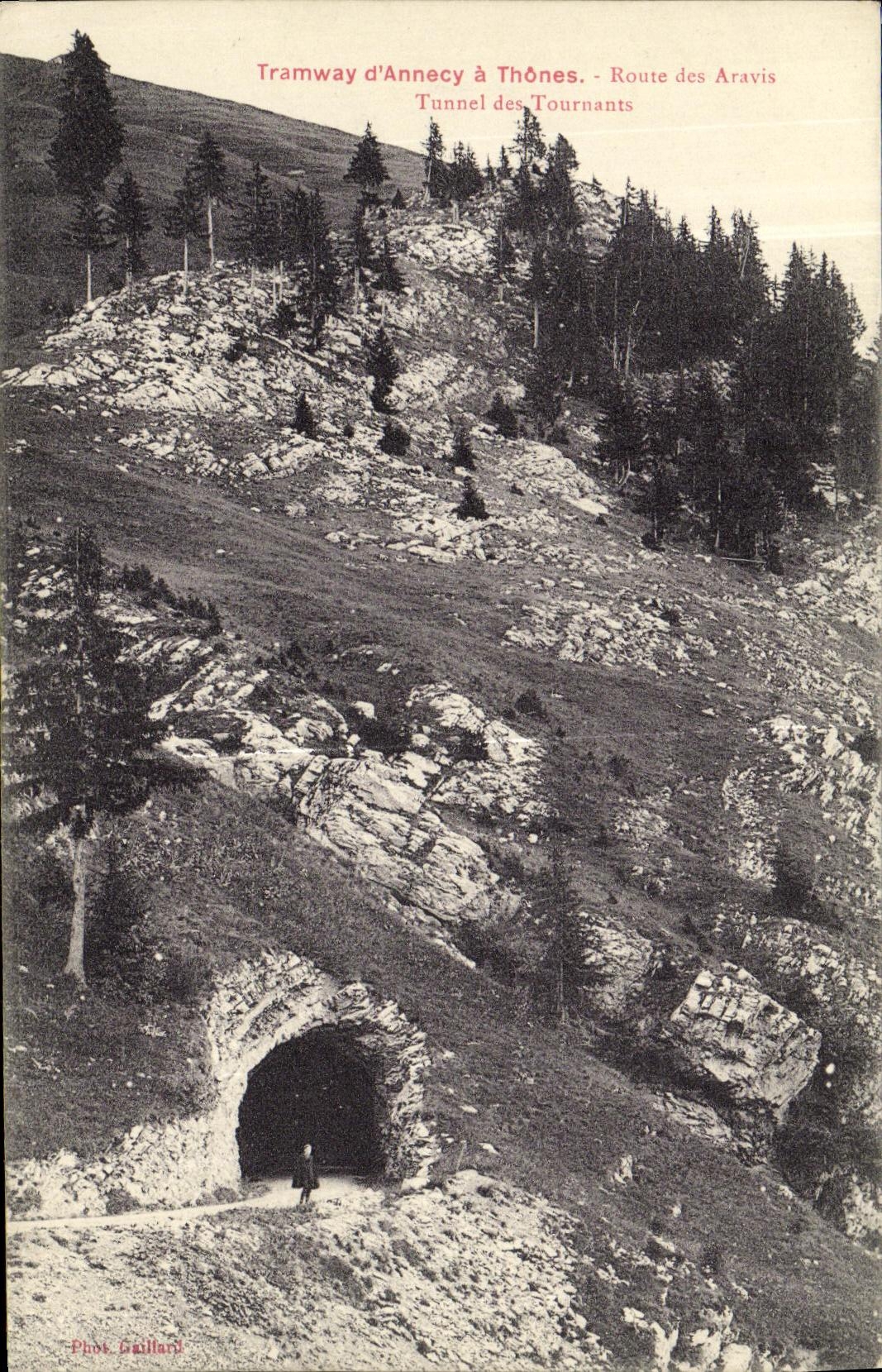 VINTAGE POSTCARD Tramway D Annecy has Thones Route of Aravis Tunnel of the Turnings
