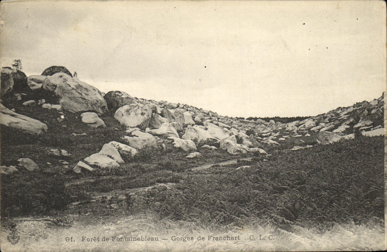 VINTAGE POSTCARD Drill of Fontainebleau Falls of Franchart