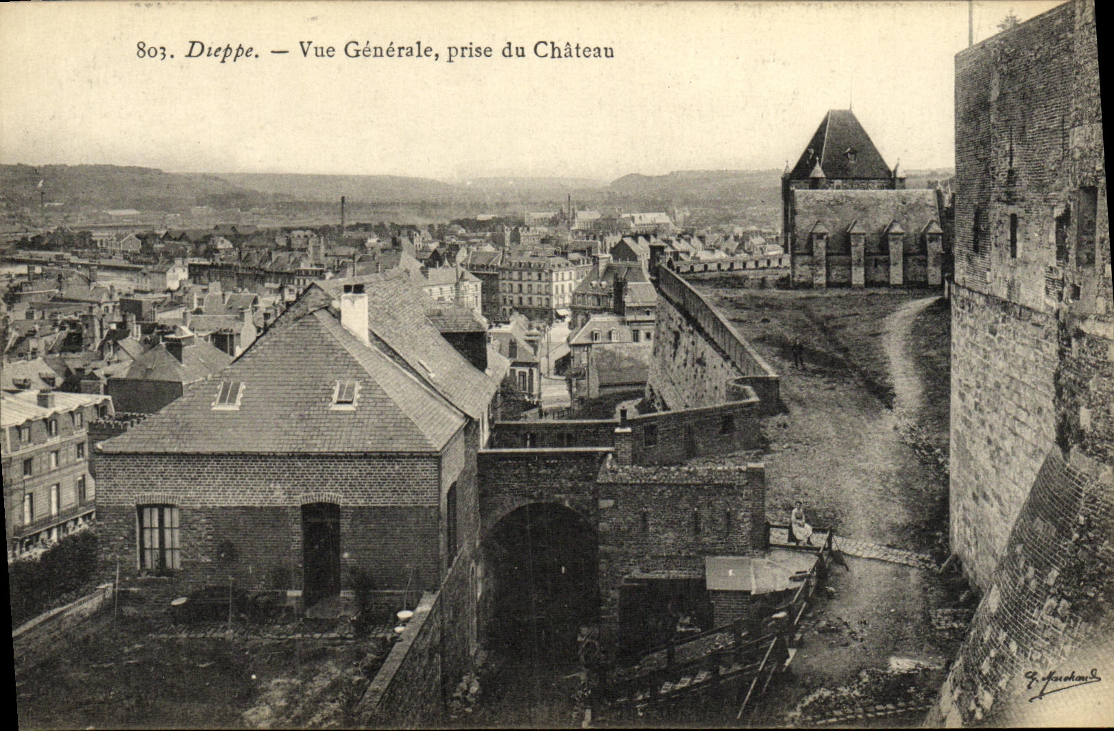 Opinion de Dieppe de la POSTAL de la VENDIMIA tomada del castillo