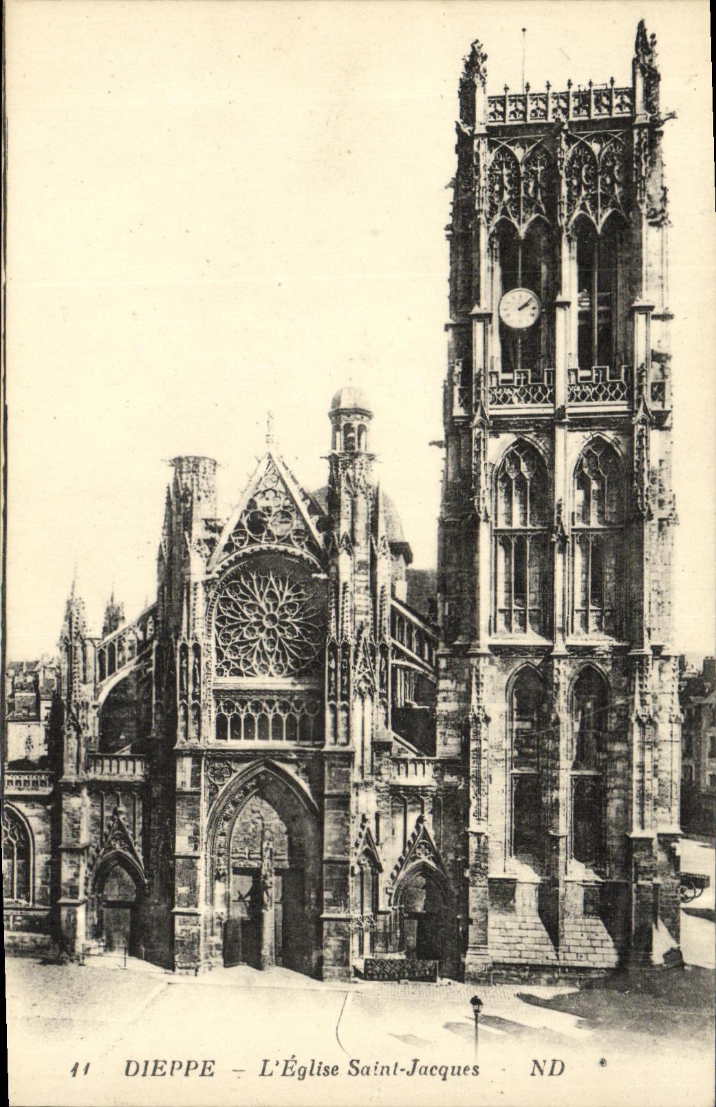 POSTAL Dieppe L iglesia Jacques santo de la VENDIMIA