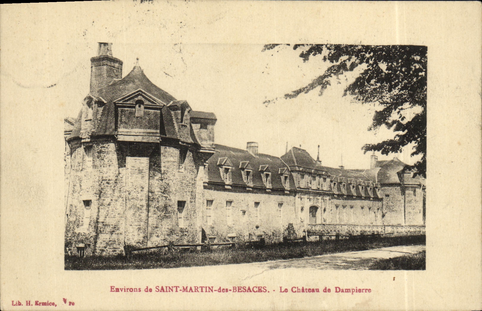 VINTAGE POSTCARD Surroundings of Martin Saint of the Double sacks the Castle of Damplerre