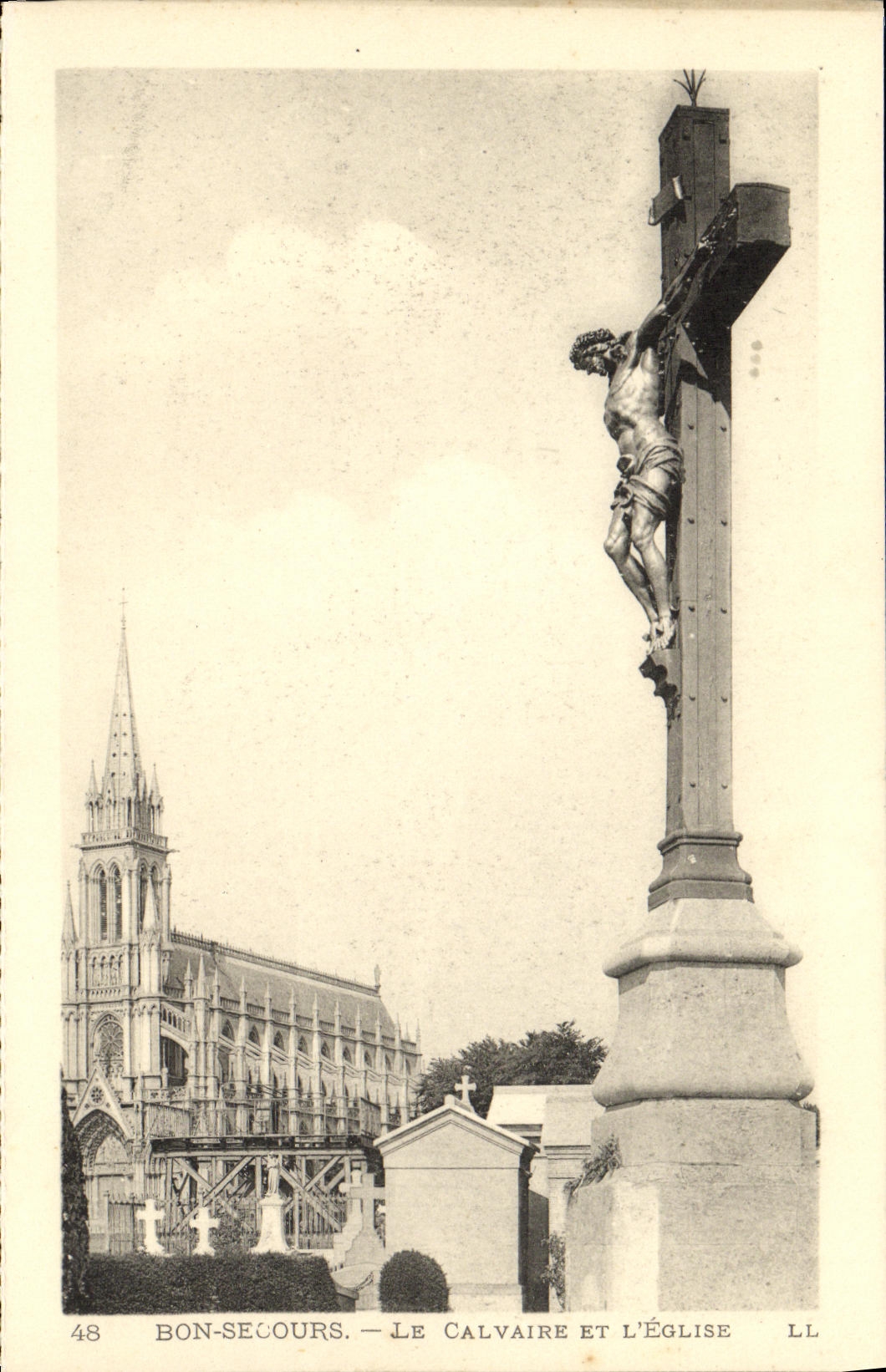 VINTAGE POSTCARD Good Help the Martyrdom And L Church