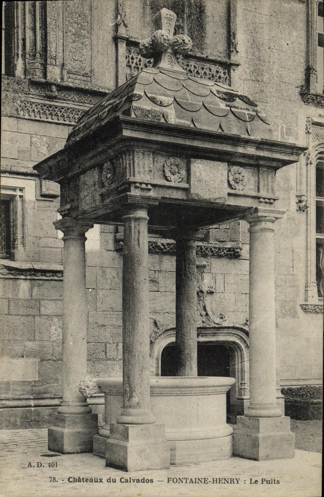 Castillos de la POSTAL de la VENDIMIA de la fuente de Henry del Apple brandy el pozo