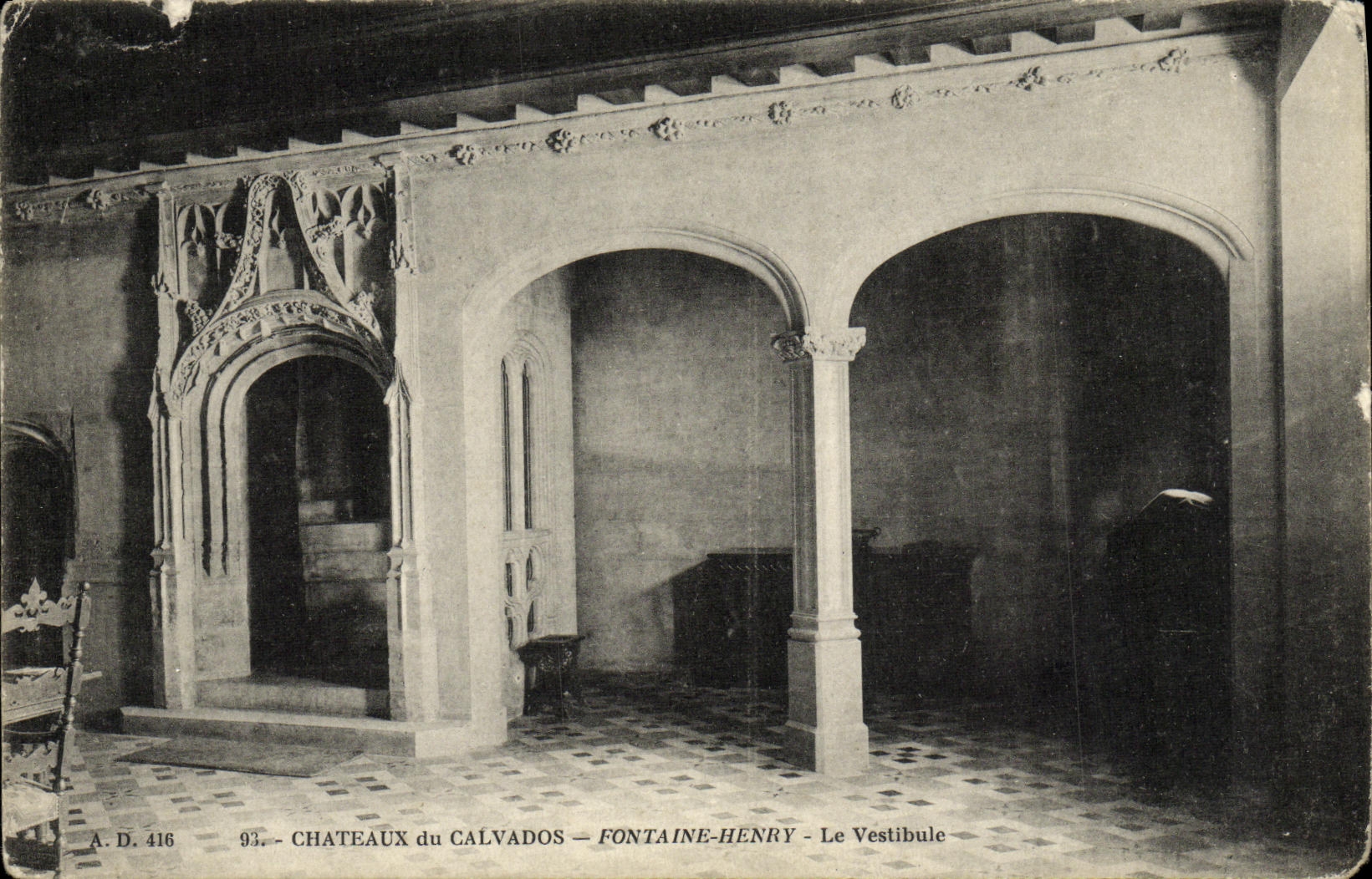 Castillos de la POSTAL de la VENDIMIA de la fuente de Henry del Apple brandy el Pasillo