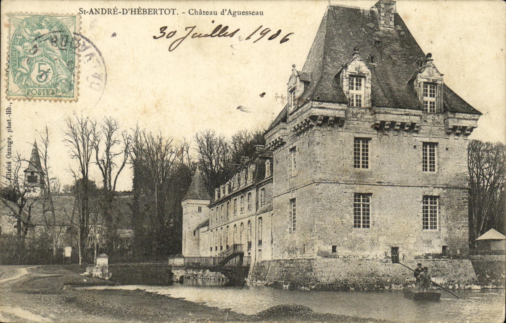 VINTAGE POSTCARD St Andre D Hebertot Castle D Aguesseau