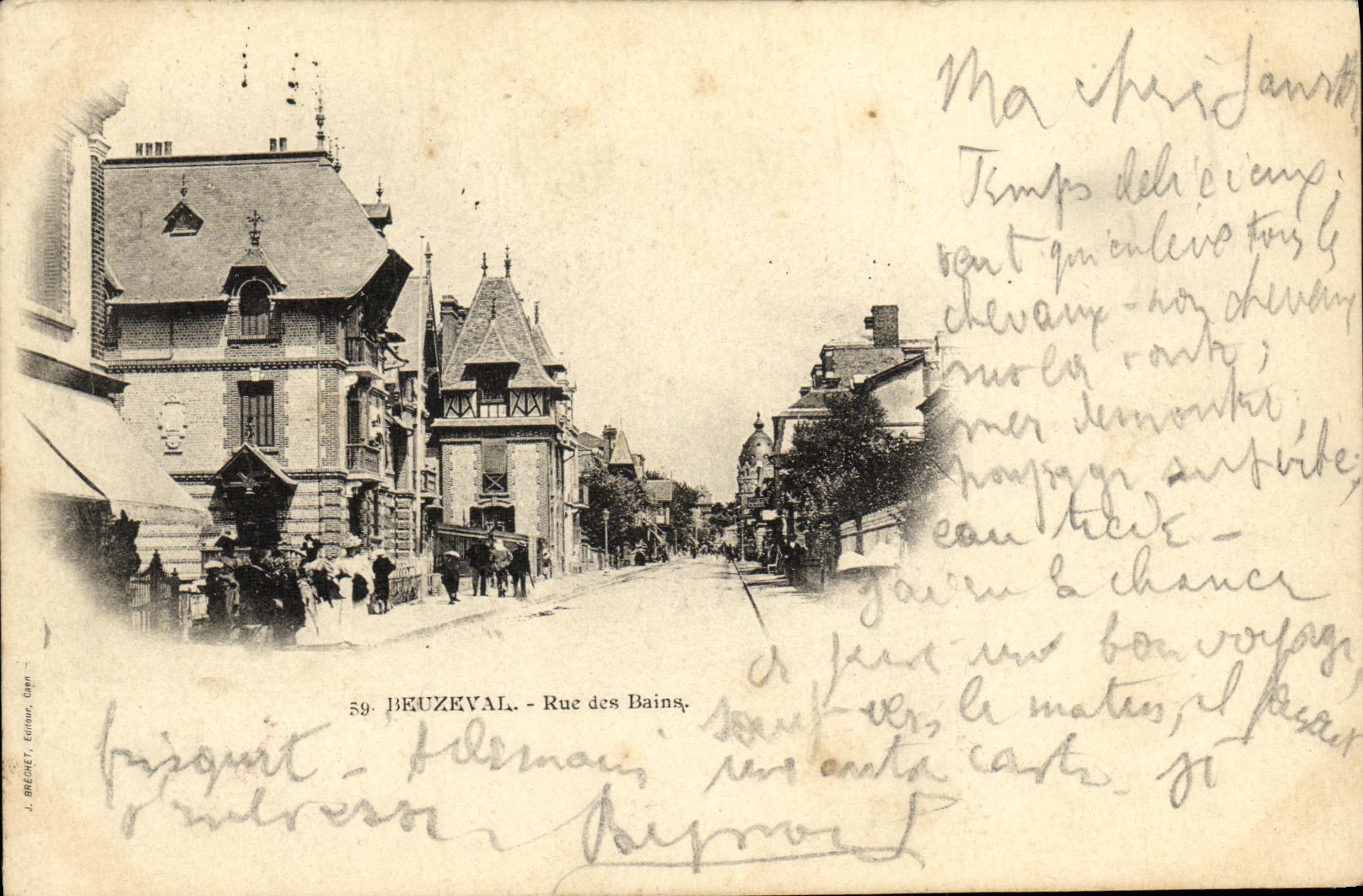 VINTAGE POSTCARD Beuzeval Street of the Baths