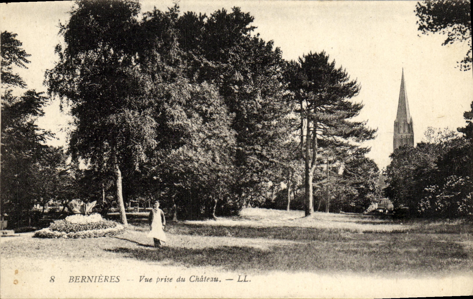VINTAGE POSTCARD Bernieres Seen from Of the Castle
