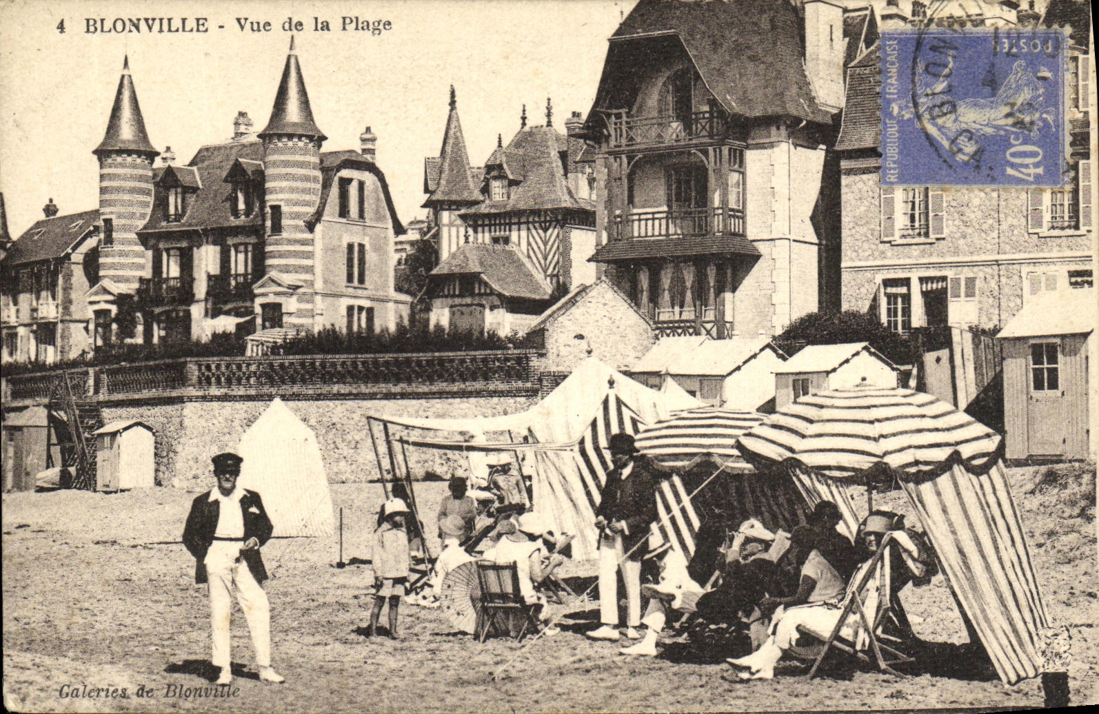VINTAGE POSTCARD Blonville seen of the Beach