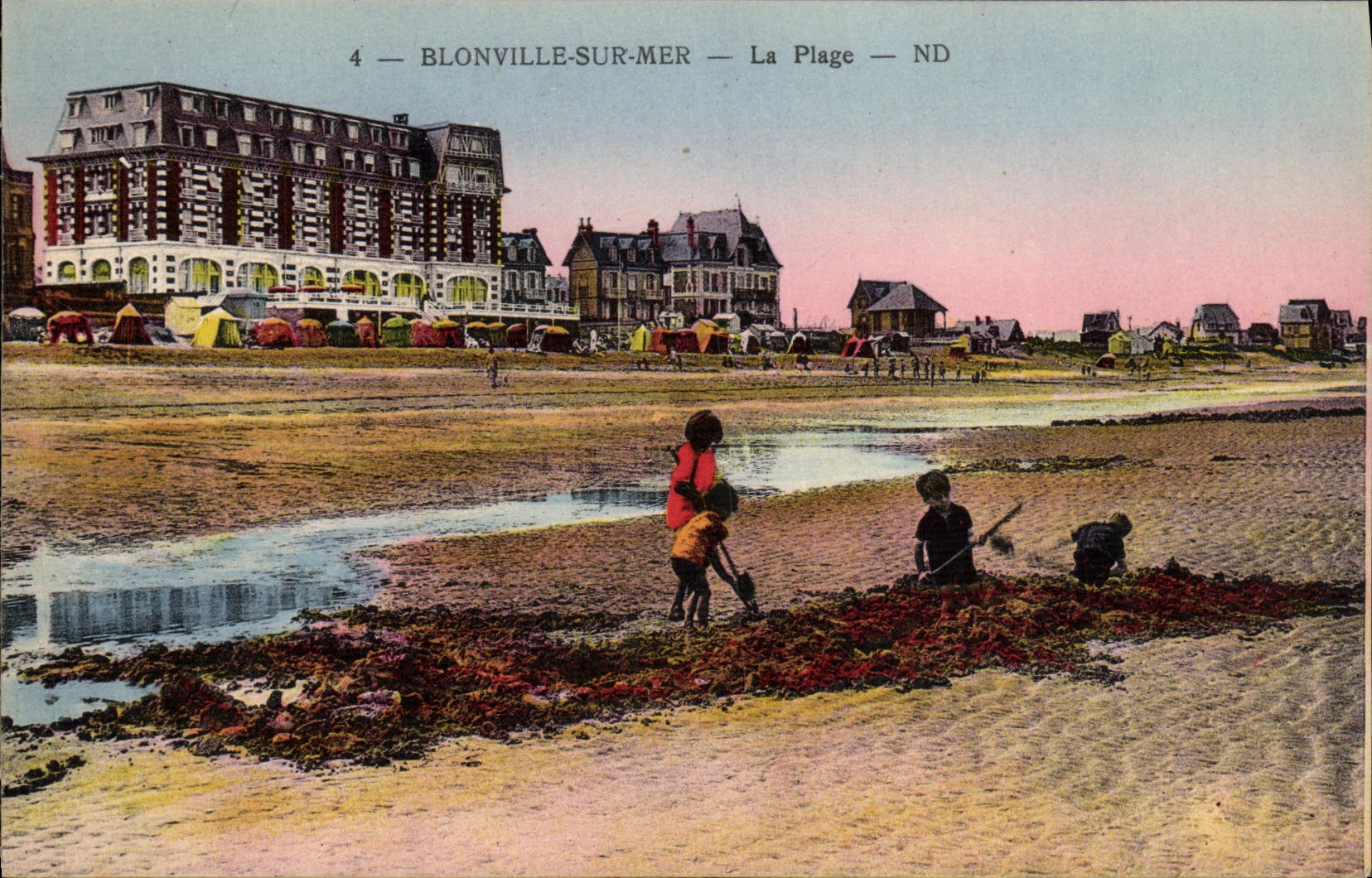 VINTAGE POSTCARD Blonville On Sea the Beach Children