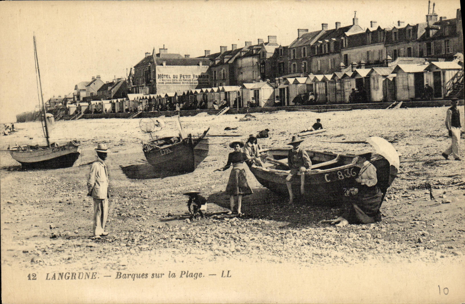 VINTAGE POSTCARD Langrune Boats On the Beach