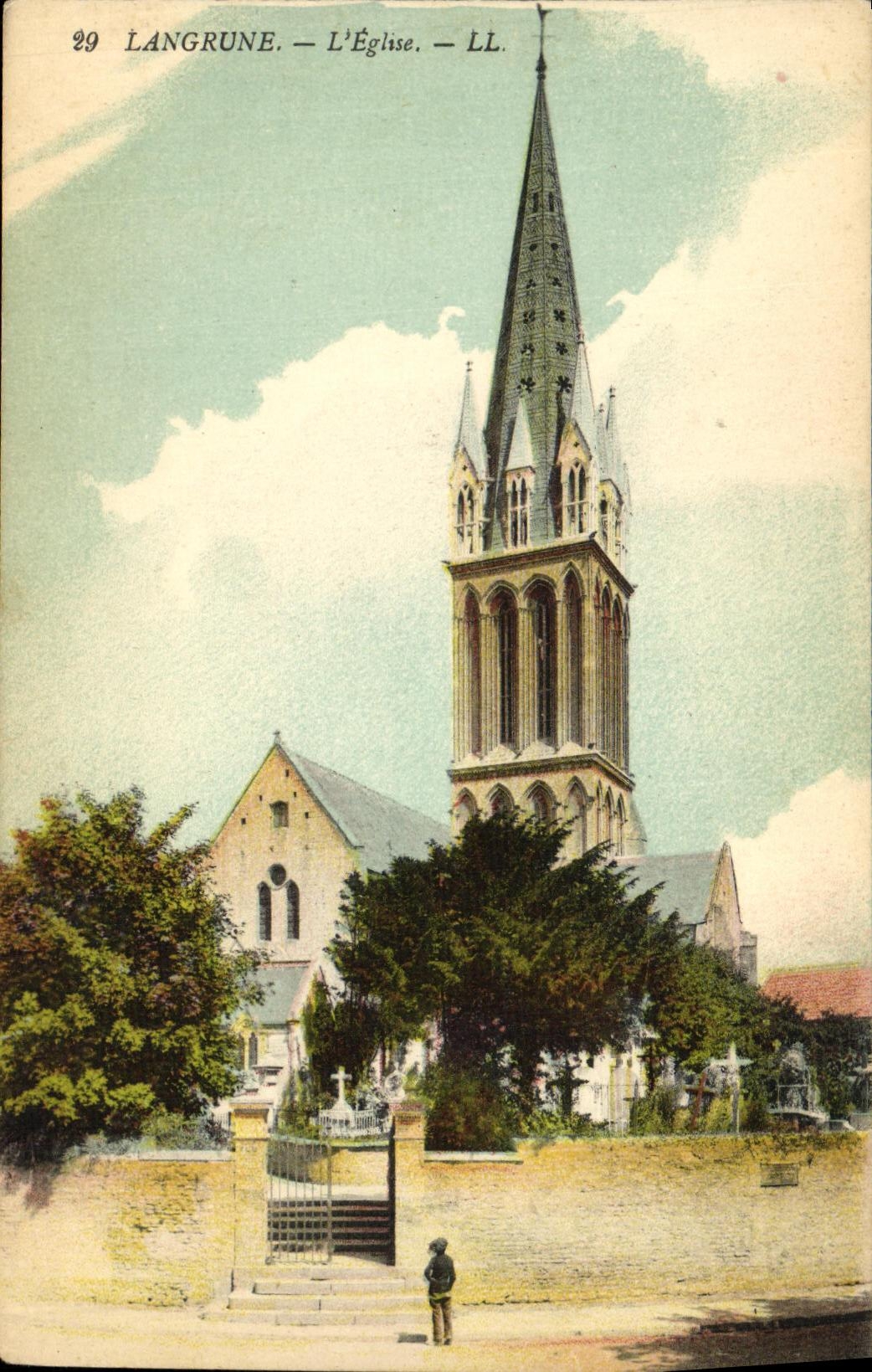 VINTAGE POSTCARD Langrune L Church