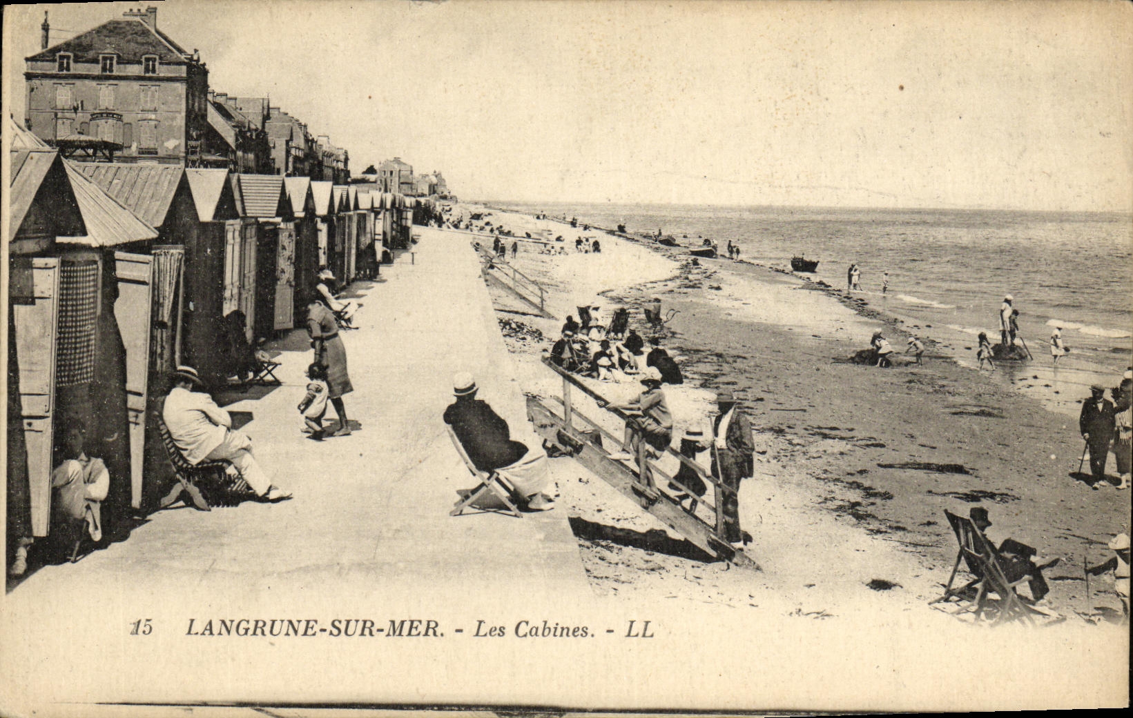 VINTAGE POSTCARD Langrune On Sea Cabins