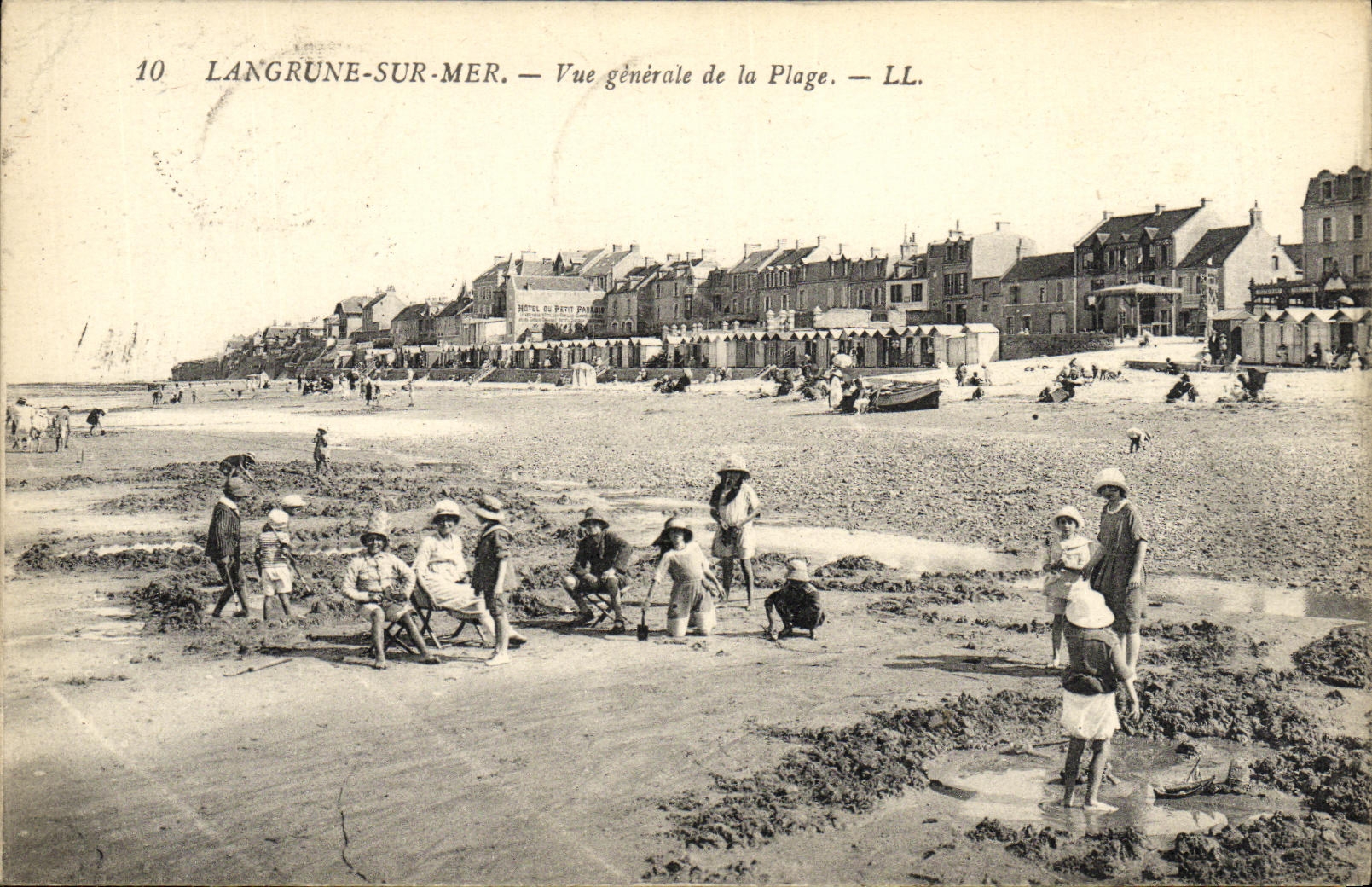VINTAGE POSTCARD Langrune On Sea View of the Beach
