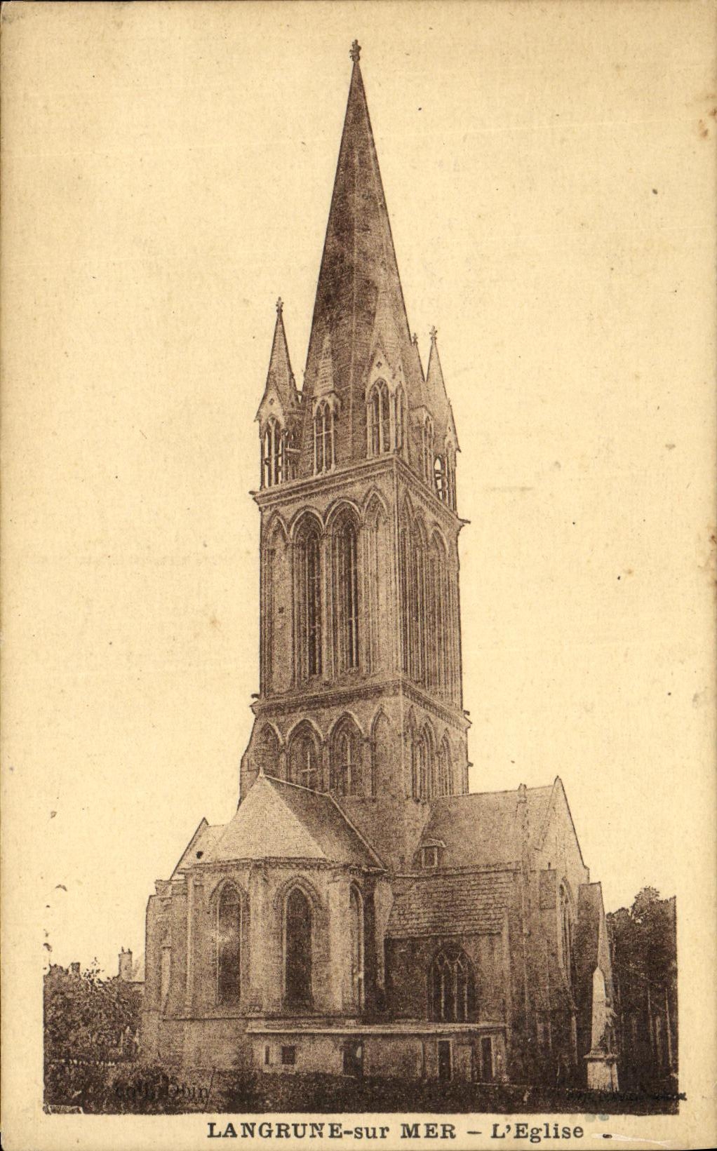 VINTAGE POSTCARD Langrune On Sea L Church