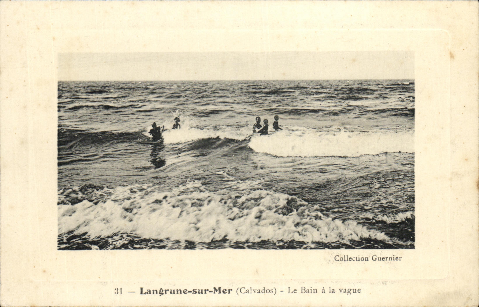 VINTAGE POSTCARD Langrune On Sea the Bath with Vagueness