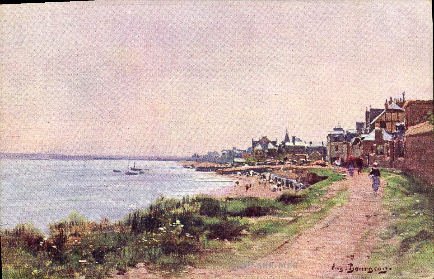 VINTAGE POSTCARD Lion sur Mer