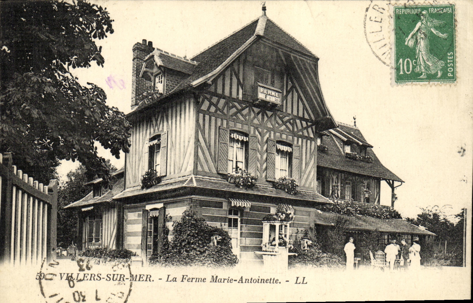 POSTAL Villers de la VENDIMIA en el mar la granja Marie Antonieta