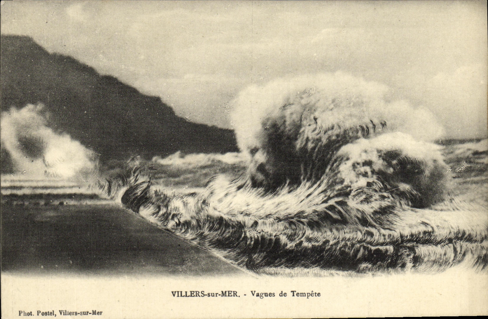 POSTAL Villers de la VENDIMIA en oleadas del mar