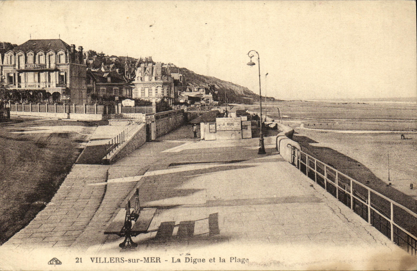POSTAL Villers de la VENDIMIA en el mar la presa y la playa