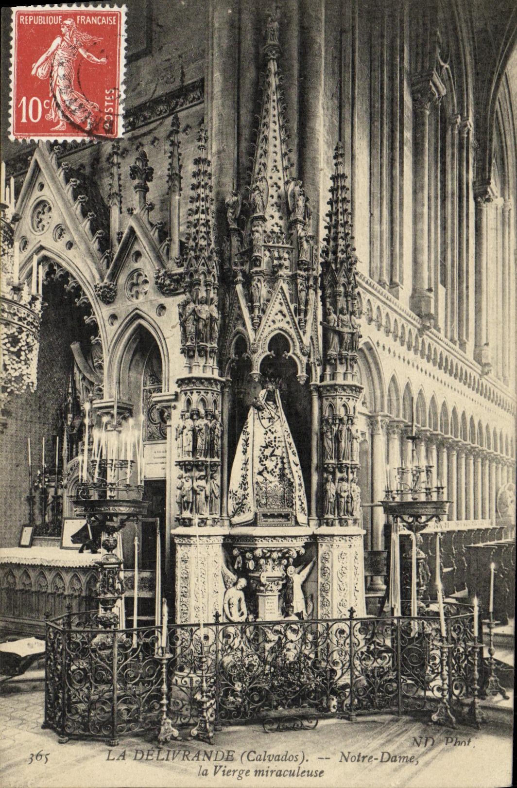 VINTAGE POSTCARD Notre Dame Delivrande the miraculous Virgin