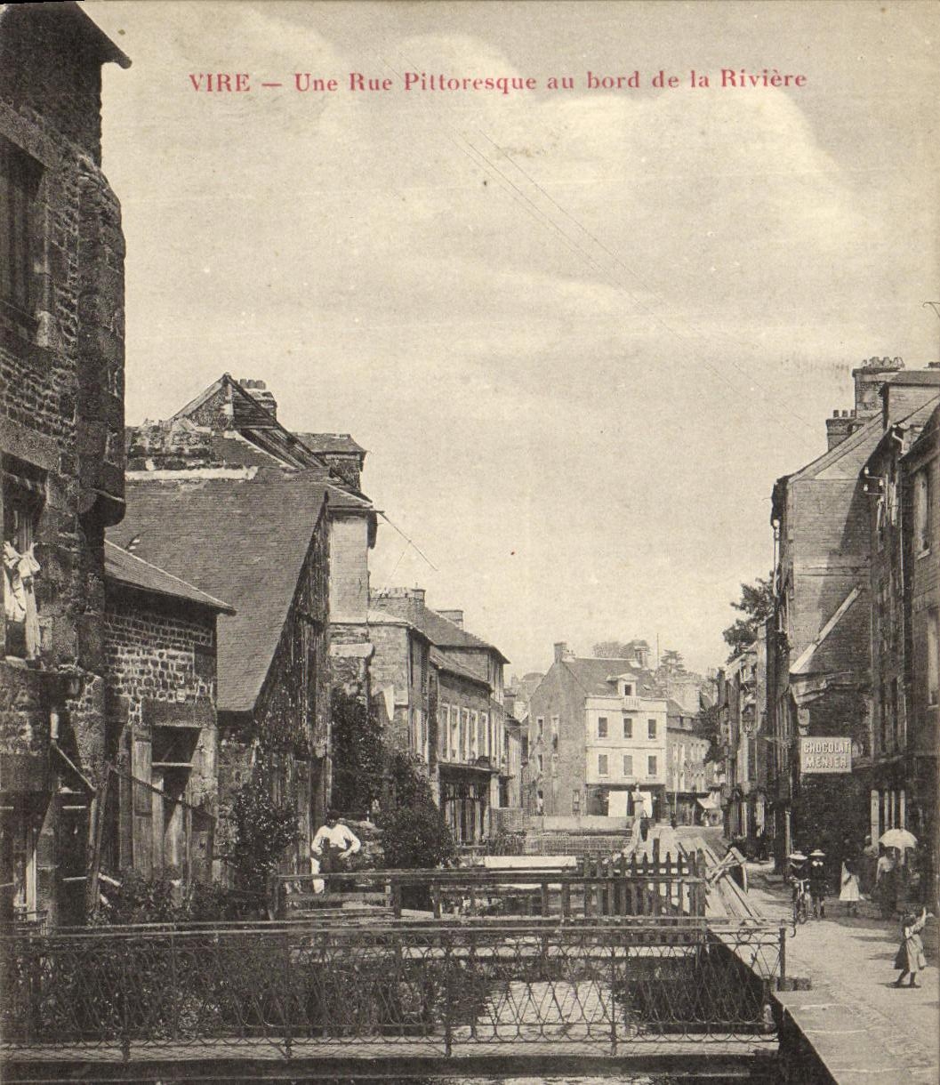 VINTAGE POSTCARD a picturesque street at the edge of the river Transfers