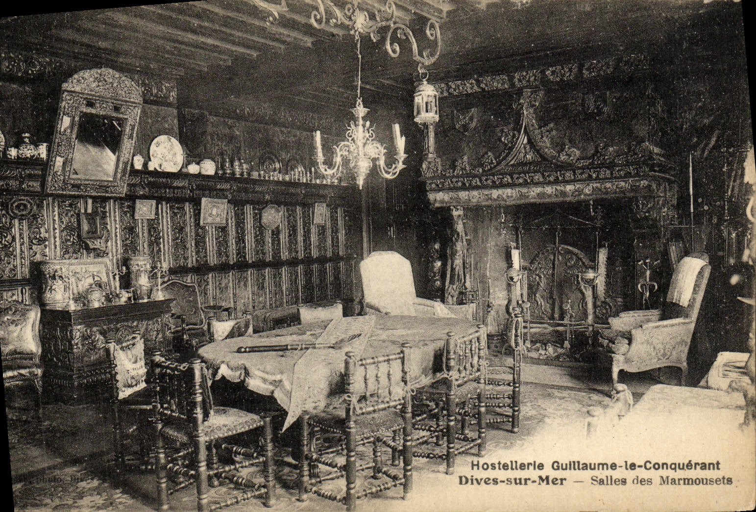 POSTAL de la VENDIMIA divina en el meson de moda Guillermo del pais del mar los cuartos del conquistador de Marmousets