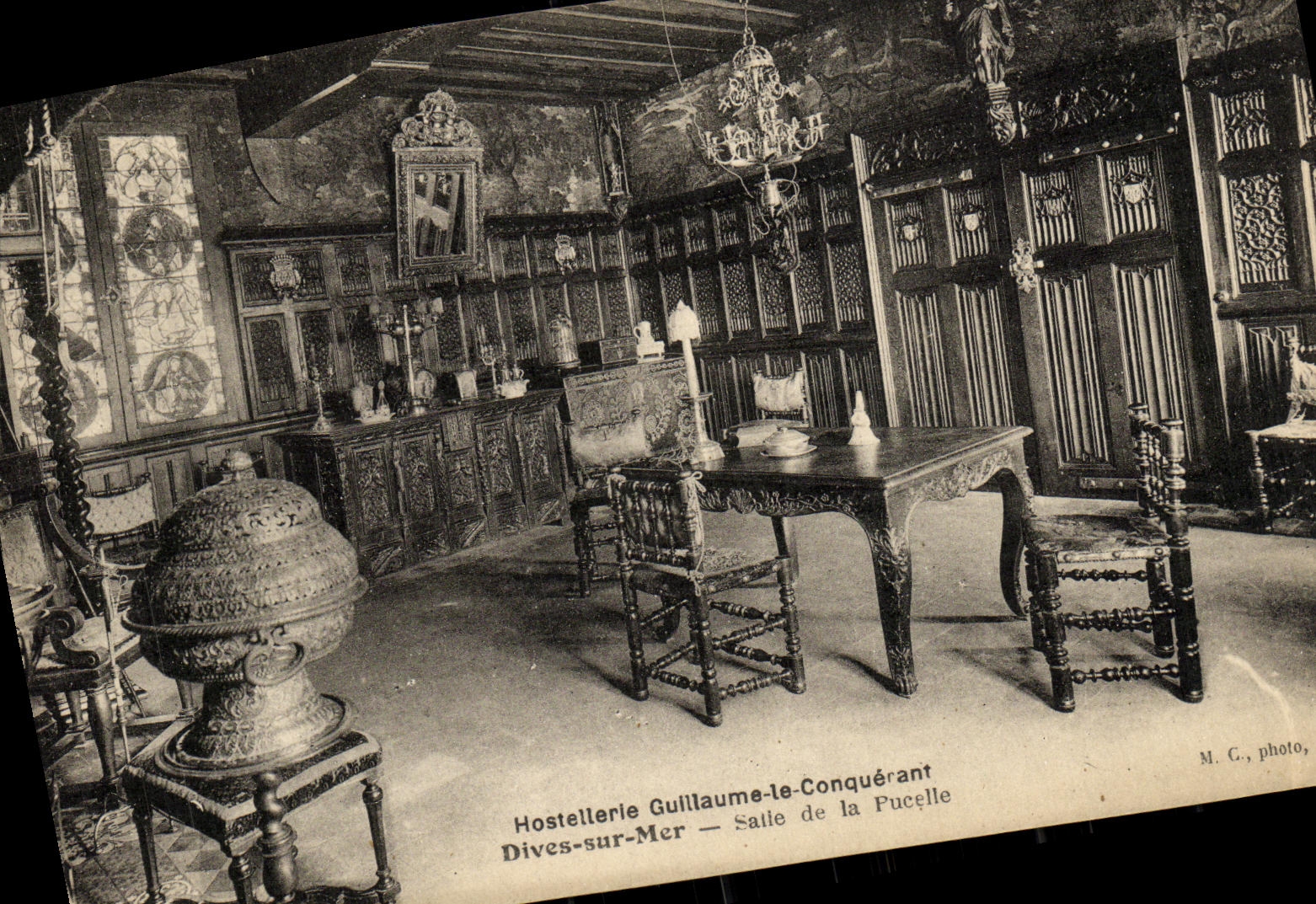 POSTAL L divino meson de moda Guillermo de la VENDIMIA del pais el cuarto del conquistador de la virgen