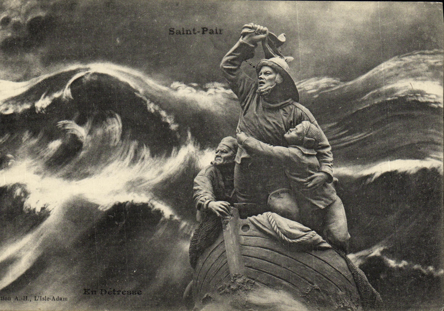 VINTAGE POSTCARD Holy Sinning Par In distress