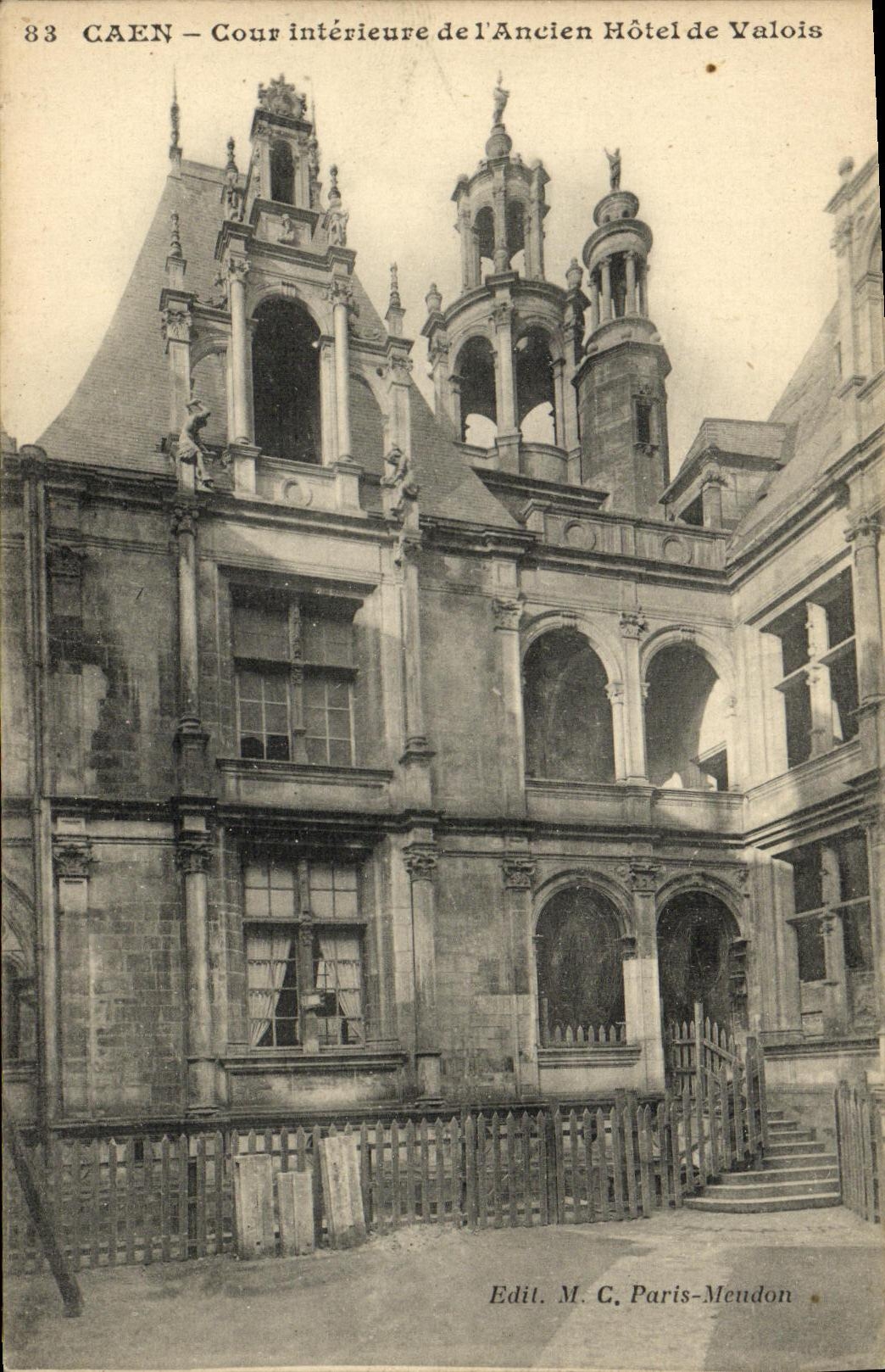 VINTAGE POSTCARD Caen Interior Court of L Old Hotel of Valois
