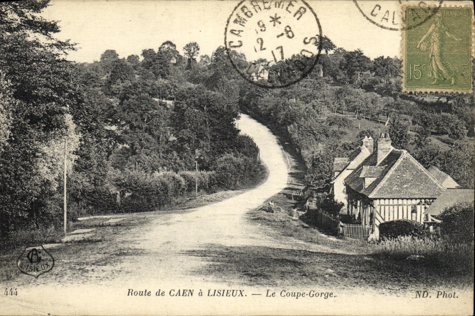 CPA Route De Caen A Lisieux Le Coupe Gorge 