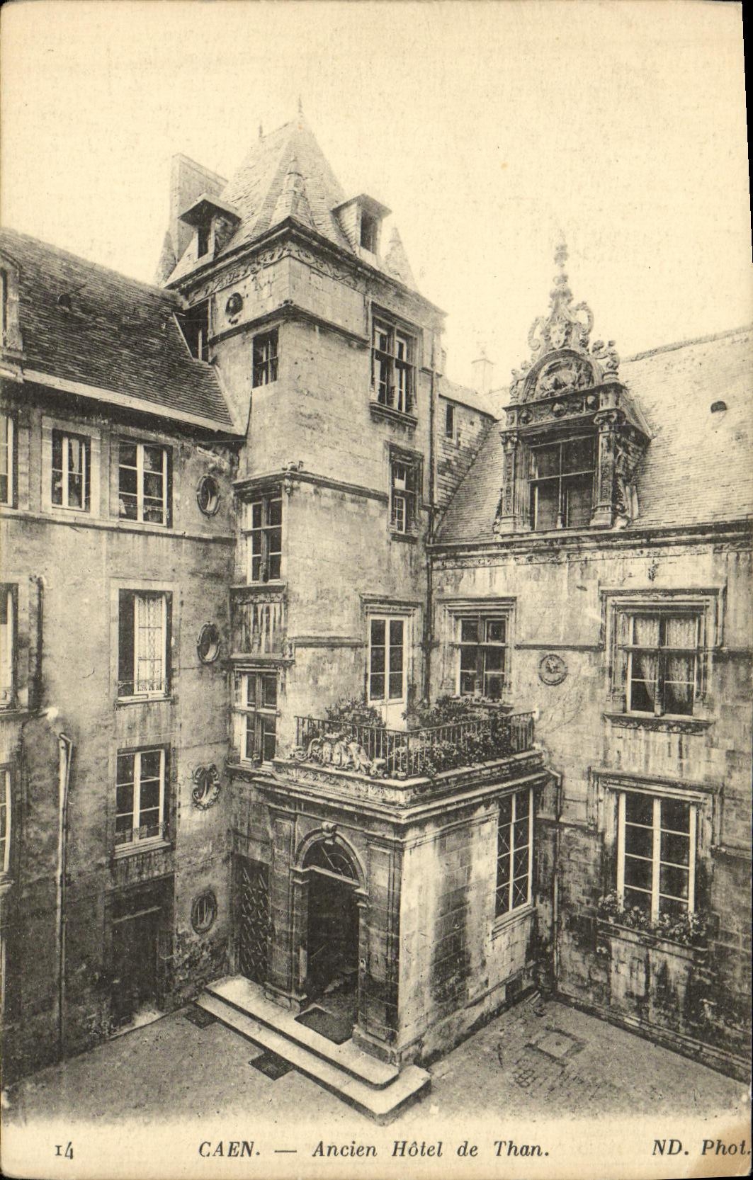 VINTAGE POSTCARD Caen Old Hotel of Than