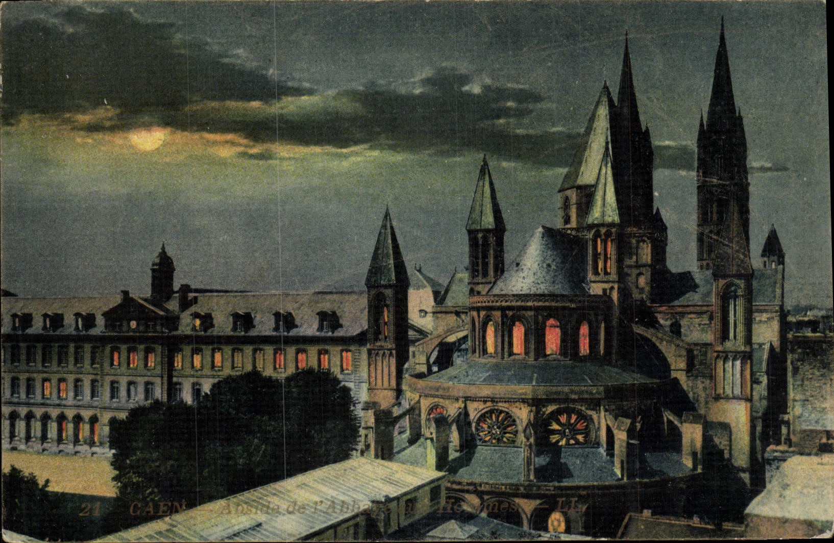 VINTAGE POSTCARD Caen Apse of Abbey